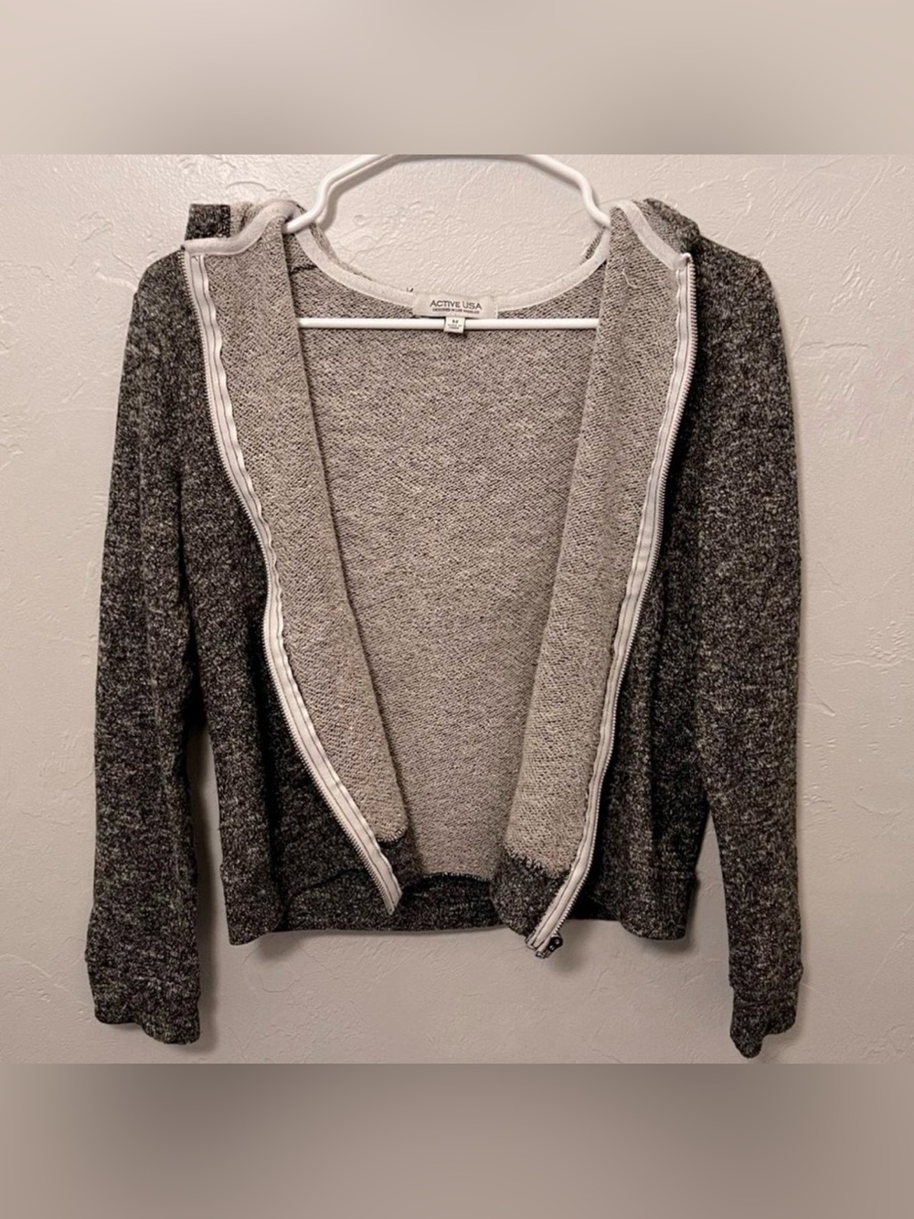 Active USA Women's Heather Gray Hooded Zip Up